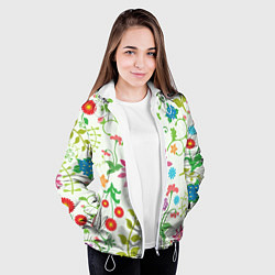 Куртка с капюшоном женская Поле полевых цветов, цвет: 3D-белый — фото 2