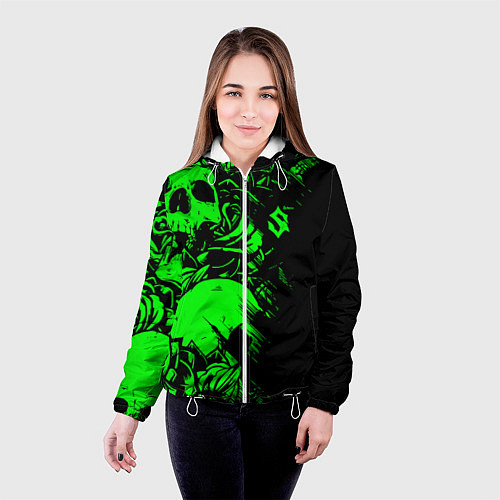 Женская куртка Сабатон sabaton черепа / 3D-Белый – фото 4