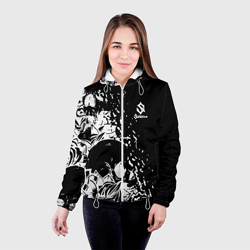 Женская куртка Sabaton - сабатон черепа / 3D-Белый – фото 4