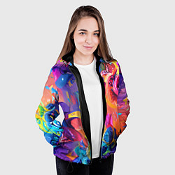 Куртка с капюшоном женская Madness colors, цвет: 3D-черный — фото 2