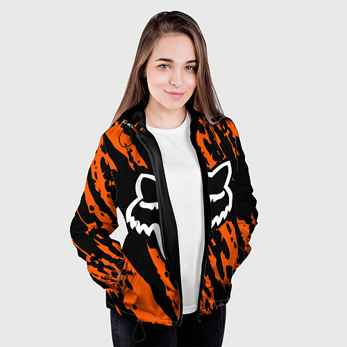 Женская куртка FOX MOTOCROSS ORANGE / 3D-Черный – фото 3