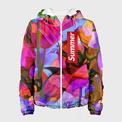 Женская куртка Красочный летний цветочный паттерн Summer color pa