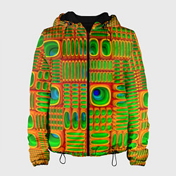 Куртка с капюшоном женская ОПТИЧЕСКАЯ АБСТРАКЦИЯ, цвет: 3D-черный