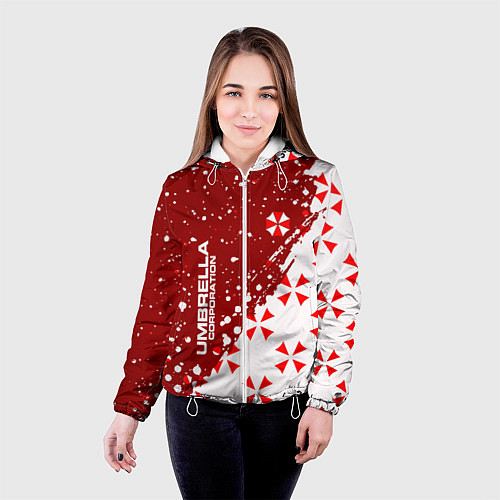 Женская куртка Resident Evil Umbrella Corporation паттерн / 3D-Белый – фото 4