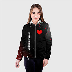 Куртка с капюшоном женская Undertale брызги красок, цвет: 3D-белый — фото 2