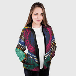 Куртка с капюшоном женская Африка Орнамент, цвет: 3D-черный — фото 2