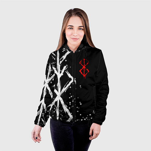 Женская куртка БЕРСЕРК - КЛЕЙМО ЖЕРТВЫ / 3D-Черный – фото 4