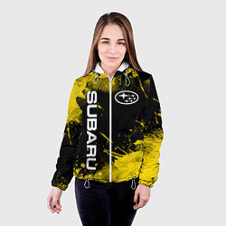 Куртка с капюшоном женская СУБАРУ - SUBARU Желтые пятна, цвет: 3D-белый — фото 2