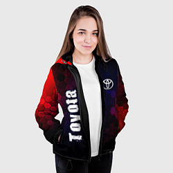 Куртка с капюшоном женская ТОЙОТА Toyota Графика, цвет: 3D-черный — фото 2