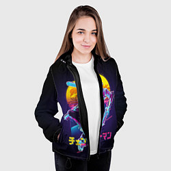 Куртка с капюшоном женская CHAINSAW MAN on the background of the moon, цвет: 3D-черный — фото 2