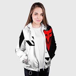 Куртка с капюшоном женская MOTO FOX - Мотокросс, цвет: 3D-белый — фото 2