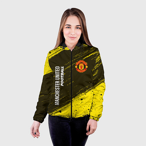 Женская куртка MANCHESTER UNITED Football - Краска / 3D-Черный – фото 4