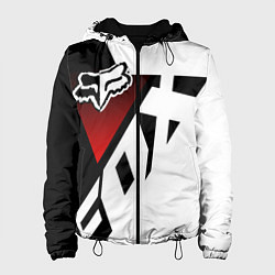 Куртка с капюшоном женская FOX RACING - ФОКС ЧЕРНЫЙ И БЕЛЫЙ, цвет: 3D-черный