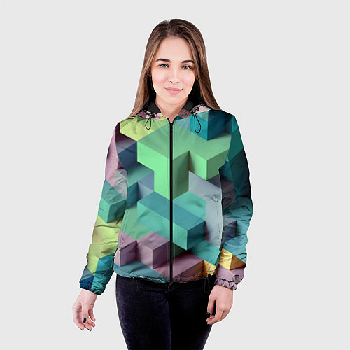 Женская куртка GEOMETRIC SHAPES / 3D-Черный – фото 4