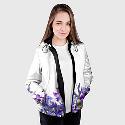 Куртка с капюшоном женская Любимые Ирисы, цвет: 3D-черный — фото 2