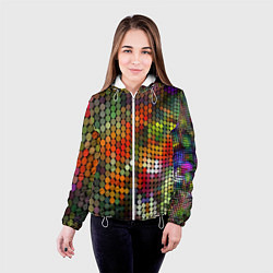 Куртка с капюшоном женская Диско шар, цвет: 3D-белый — фото 2