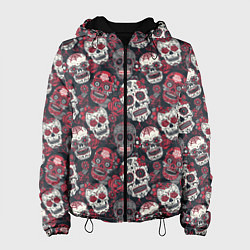 Куртка с капюшоном женская День мертвых Черепа Мексика, цвет: 3D-черный