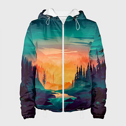 Женская куртка Лес на закате природа