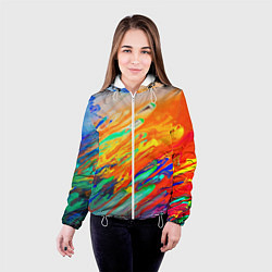 Куртка с капюшоном женская Буйство красок Лето Riot of colors Summer, цвет: 3D-белый — фото 2