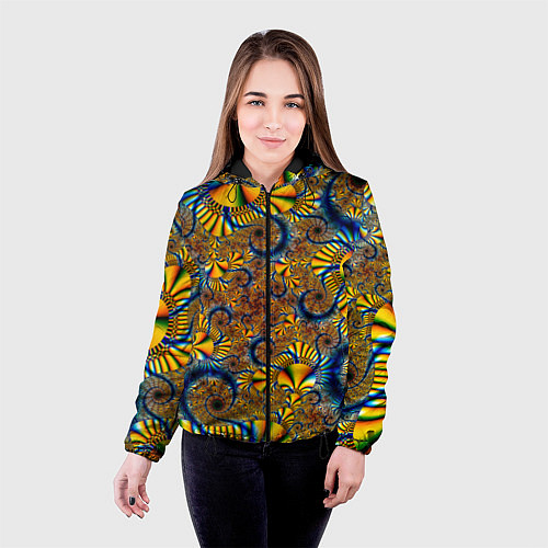 Женская куртка FRACTAL COLOR PATTERN / 3D-Черный – фото 4