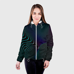 Куртка с капюшоном женская Растр Абстракция Raster Abstraction, цвет: 3D-белый — фото 2
