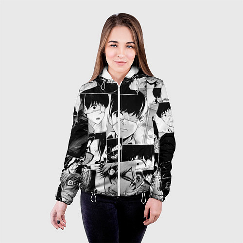 Женская куртка Токийский гуль паттерн / 3D-Белый – фото 4