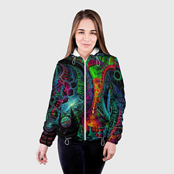 Куртка с капюшоном женская Фантастическая авангардная композиция Абстракция F, цвет: 3D-белый — фото 2