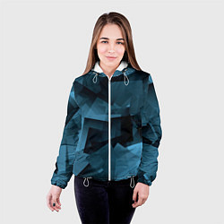 Куртка с капюшоном женская Абстрактная геометрическая композиция Abstract geo, цвет: 3D-белый — фото 2