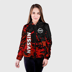 Куртка с капюшоном женская Nissan Спортивный стиль, цвет: 3D-черный — фото 2