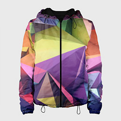 Куртка с капюшоном женская Geometric 3 D abstraction Геометрическая трехмерна, цвет: 3D-черный