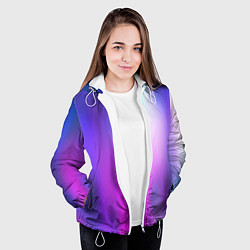 Куртка с капюшоном женская Blur Абстрактный размытый фон с градиентом, цвет: 3D-белый — фото 2