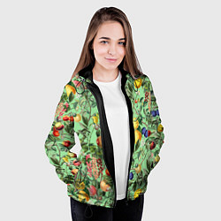 Куртка с капюшоном женская Летнее Ассорти Фруктов, цвет: 3D-черный — фото 2