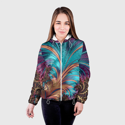 Женская куртка Floral composition Цветочная композиция / 3D-Белый – фото 4