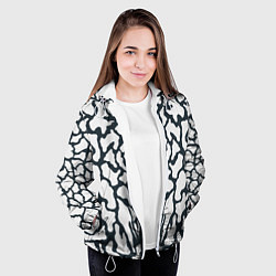 Куртка с капюшоном женская Animal Black and White Pattern, цвет: 3D-белый — фото 2