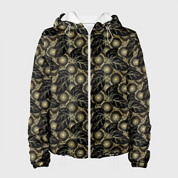 Куртка с капюшоном женская Позолоченные узоры, цвет: 3D-белый