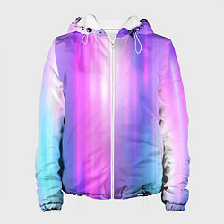 Куртка с капюшоном женская Northern lights, Северное сияние, неоновое свечени, цвет: 3D-белый