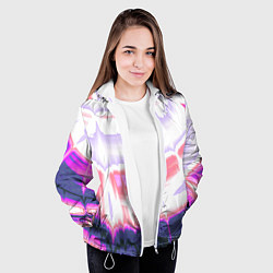 Куртка с капюшоном женская Тай-дай Абстракция Tie-Dye, цвет: 3D-белый — фото 2