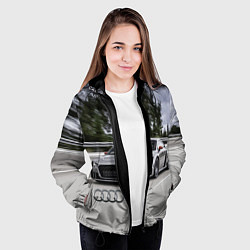 Куртка с капюшоном женская Ауди на скоростном шоссе Audi on the expressway, цвет: 3D-черный — фото 2