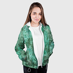 Куртка с капюшоном женская Растительный камуфляж, цвет: 3D-белый — фото 2