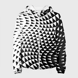 Куртка с капюшоном женская Минималистический авангардный паттерн, цвет: 3D-белый