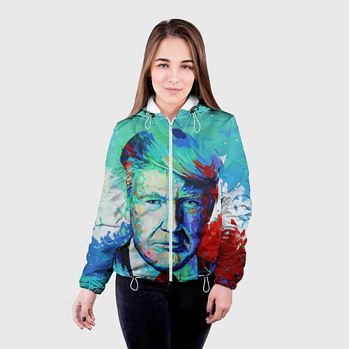 Женская куртка Дональд Трамп арт / 3D-Белый – фото 4