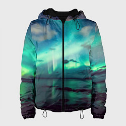 Куртка с капюшоном женская Aurora borealis, цвет: 3D-черный