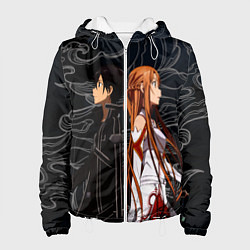 Куртка с капюшоном женская Кирито и Асуна - Sword Art Online, цвет: 3D-белый