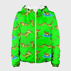Куртка с капюшоном женская CHARMING CROCODILES, цвет: 3D-белый