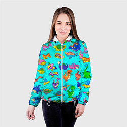 Куртка с капюшоном женская PREHISTORIC DINOSAURS, цвет: 3D-белый — фото 2