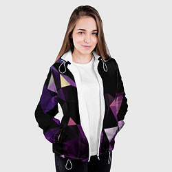 Куртка с капюшоном женская Полигональная магия, цвет: 3D-белый — фото 2