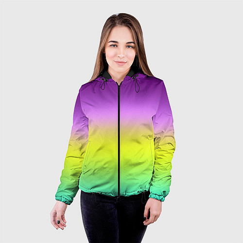 Женская куртка Multicolored Ombre gradient / 3D-Черный – фото 4