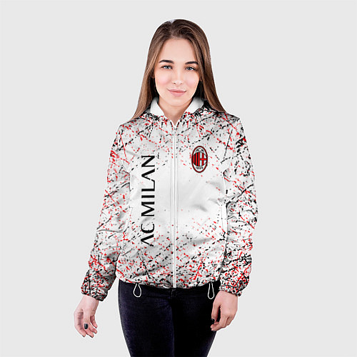Женская куртка Ac milan logo / 3D-Белый – фото 4