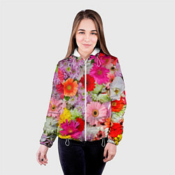 Куртка с капюшоном женская BEAUTIFUL FLOWERS, цвет: 3D-белый — фото 2