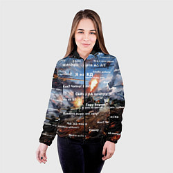 Куртка с капюшоном женская Сленг геймера танкиста, цвет: 3D-черный — фото 2